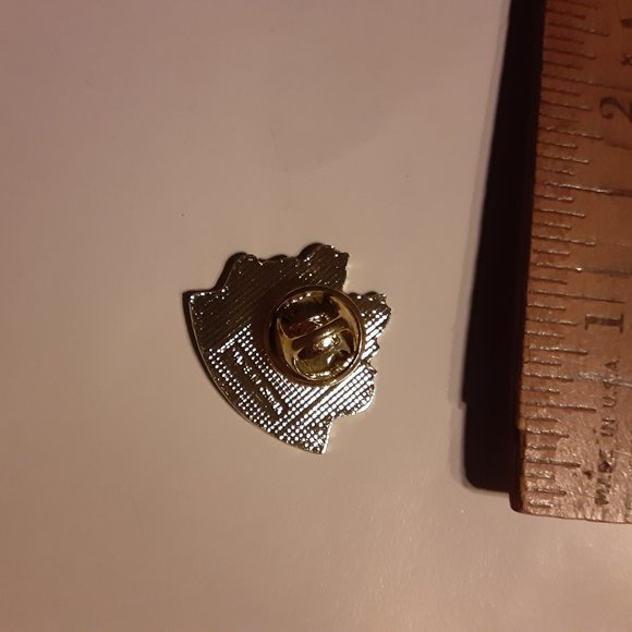 1" Red Flame White Skull Hot Blooded Enameled Pin - Picture 5 of 5